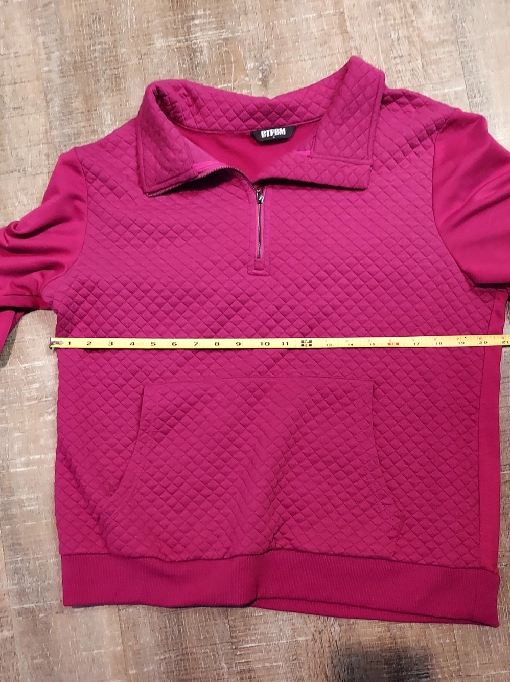Diamond-Quilted Half-Zip Pullover And Pants Set in Magenta